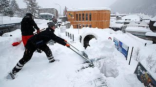 Watch Heavy snow steals show at Davos [upl. by Ludwig607]