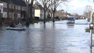 Oxford floods residents take to dinghy as road floods [upl. by Nytsirhc]