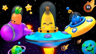 Baby Fruit Dancing in a SPACE ADVENTURE 🍎🍊🍋‍🍏🍇 Sensory Video [upl. by Pero]