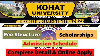 KUST University Kohat Sring 2022 Admissions  How To Apply [upl. by Viveca]