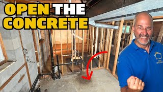 LIVE Basement Renovation  New Bathroom Layout [upl. by Rafaellle679]