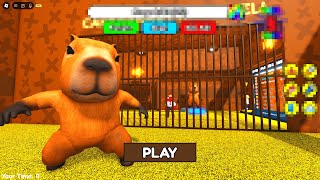 I OUTSMARTED a ROBLOX CAPYBARA GUARD scaryobby roblox [upl. by Aisyle618]