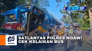 NGAWI  Satlantas Polres Ngawi Cek Kelaikan Bus Dalam Kecelakan Tunggal [upl. by Annaek263]