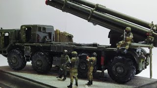 REVIEW MILITARY DIECAST 9A522 BM30 SMERCH RUSSIAN ROCKET LAUNCHER Skala 172 By 4D MODEL [upl. by Timrek401]