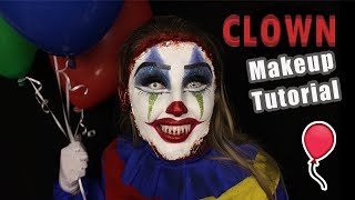 Clown Makeup Tutorial  Gory Reattached Face [upl. by Lydnek]