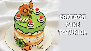 Cartoon Cake Design  Christmas Themed Cartoon Cake  Cartoon Cake Ideas [upl. by Jordan]