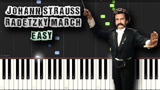 Johann Strauss  Radetzky March  EASY  Piano Tutorial Synthesia Download MIDI [upl. by Arinaid]