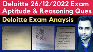 Deloitte 26122022 Aptitude amp Reasoning Questions  Deloitte 26122022 Exam Analysis [upl. by Hsepid]