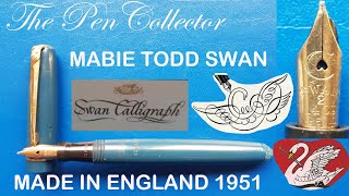 MABIE TODD Swan Calligraph Fountain Pen Review [upl. by Nwahsear]