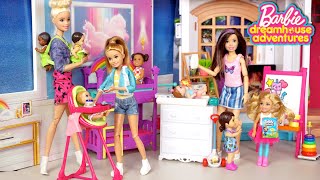 Barbie Sisters Babysitting Doll Adventure in The Dreamhouse [upl. by Shoifet]