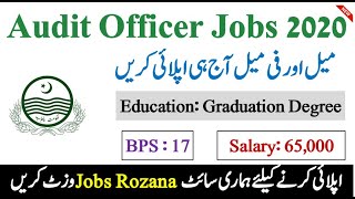 PPSC Audit Officer Jobs 2020 Male amp Female Apply Online [upl. by Akinek]