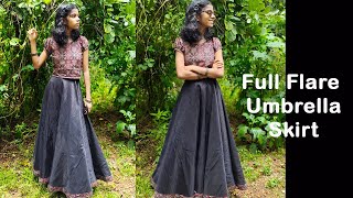 Full Flare Umbrella Skirt Cutting And Stitching In Malayalam  Adornhub [upl. by Aalst937]