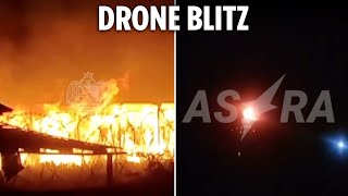 Ukraine launches huge drone strikes on Putins troops blowing up 2 airfields in Russian territory [upl. by Alexandria]