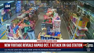 New footage from October 7 shows Hamas terrorists attacking and looting gas station [upl. by Gannon]