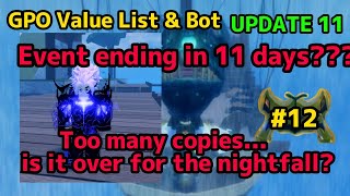 NEW GPO VALUE LIST UPDATE 11 12 EVENT ENDING IN 11 DAYS THERES TOO MANY NIGHTFALL SHROUD COPIES [upl. by Deering180]