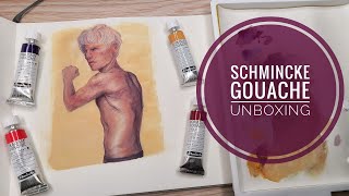 Unboxing and Trying Schmincke Gouache [upl. by Mezoff]