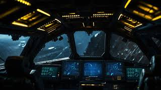 Spaceship Cockpit from Rainy Exoplanet Atmosphere SciFi Ambiance for Sleep Study Relaxation [upl. by Grimbald929]