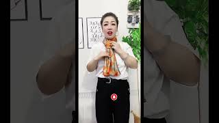 Tie tutorial 🎀 Silk scarf wearing style 窍小门 丝巾系法 scarf silkscarf fashion shorts [upl. by Karie338]