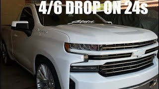 46 DROP ON 24s ON MY 2020 SILVERADO SINGLE CAB [upl. by Rokach]