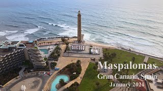 4K Birds View of Maspalomas in the island of Gran Canaria in Spain [upl. by Ssew]