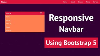 How To Create Responsive Navigation Bar Using bootstrap 5 [upl. by Maxine888]