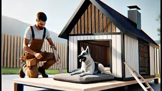 Modern DOG HOUSE build with HEATING and LIGHT SYSTEM [upl. by Anihpesoj350]