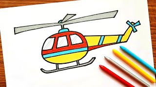 How to draw a helicopter easy  Air transport drawing for beginners [upl. by Bound699]