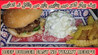 Beef burger recipe at home easy Nd yummy  burgers recipes [upl. by Atalaya923]