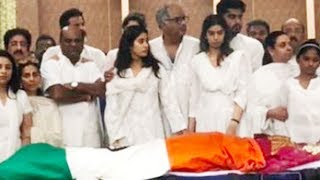 Emotional Jhanvi Kapoor amp Khushi Kapoor at mom Sridevis Funeral [upl. by Ainalem183]