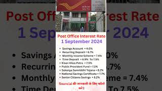 Post office interest rate 2034 sbimutualfund postofficescheme [upl. by Inahs74]