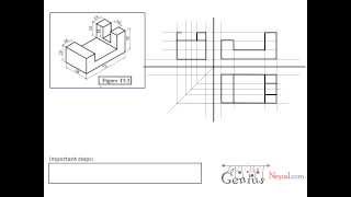 Engineering Drawing TutorialsOrthographic drawing 1 with front view and slide view T 5 2 [upl. by Wolff]