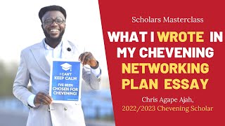 Chevening NetworkingRelationship BuildingShared Learning Essay Taught by Chris Agape Scholar 2023 [upl. by Boys]