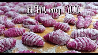 La Rusa Cocina ÑOQUIS de REMOLACHA RECETA FACIL 👩‍🍳👨‍🍳 [upl. by Adigirb]