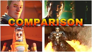 P  1000 Trailer and Iron Man 1 Cave Scene Side By Side Comparison  Fortnite Battle Royale [upl. by Markland]