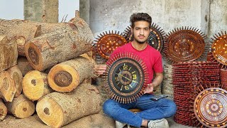 Incredible Process of Making Wooden Clock  Amazing Woodworking Project [upl. by Akemej713]