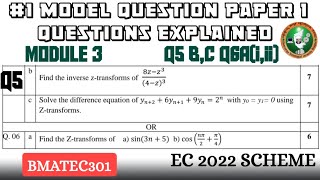 7 Maths Model Question Paper 1 Q5 bc Q6a iiiExplained Module 3 3rd Sem ECE 2022 Scheme VTU [upl. by Anivad]