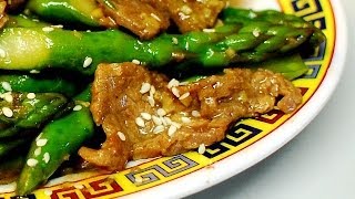 Ginger Beef with Asparagus in Hoisin Sauce  Authentic Chinese Cooking [upl. by Ellenrahs99]