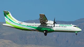 Binter Canarias ATR 72600 Landing at La Palma 4K [upl. by Tingey]