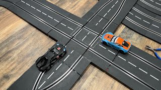 Slot car track intersection for Carrera digital 132  Crashing good time with this crossover [upl. by Ricoriki]