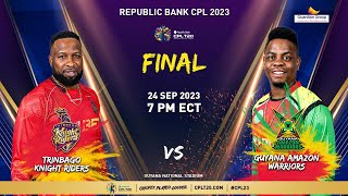 LIVE  Final  Trinbago Knight Riders vs Guyana Amazon Warriors  CPL 2023 [upl. by Anwahsad]