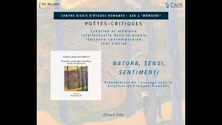 I poeticritici  Présentation de louvrage Natura sensi sentimenti [upl. by Wilkie]