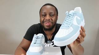 Nike Air Force 1 Light Armory Blue White On Foot Sneaker Review QuickSchopes 637 Schopes FZ4627 400 [upl. by Deelaw9]