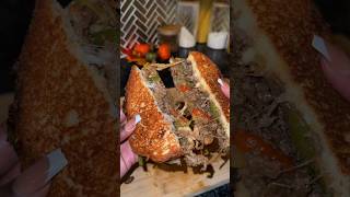 The Best grilled cheese Philly 🔥 phillycheesesteak food cooking [upl. by Eatnuhs763]