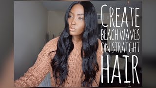 How I Create Beach Waves On Straight Hair [upl. by Dera130]