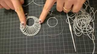 DIY tutorial orecchino a cerchio doppio uncinetto argento gioielli fai da te facile e semplice [upl. by Tugman]