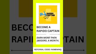 Rapido Captain Monthly Income 1800024000Rs rapido india shorts referralbonus referandearn [upl. by Arbmik9]