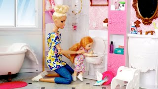 Barbie Doll family  Baby Stacie Get Well Routine [upl. by Olva]