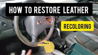 How to Restore Recolor Leather Steering Wheel Porsche 911 project [upl. by Terra637]