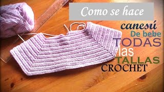 CANESÚ rectangular para bebe a crochet TODAS LAS TALLAS zurdo [upl. by Boser]