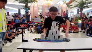 Individual Cycle Sport Stacking World Record 4753 Chan Keng Ian [upl. by Ydarb]